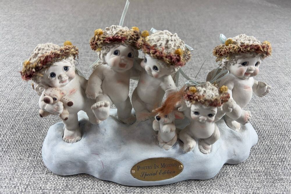 Dreamsicles Poetry In Motion Special Ed Cherub Figurine Cast Art Large Group